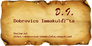 Dobrovics Immakuláta névjegykártya